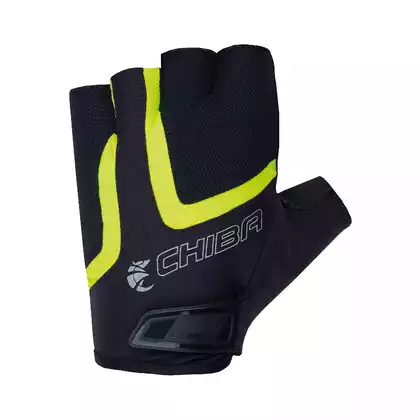 CHIBA men's cycling gloves GEL AIR, black-fluo 3010018 