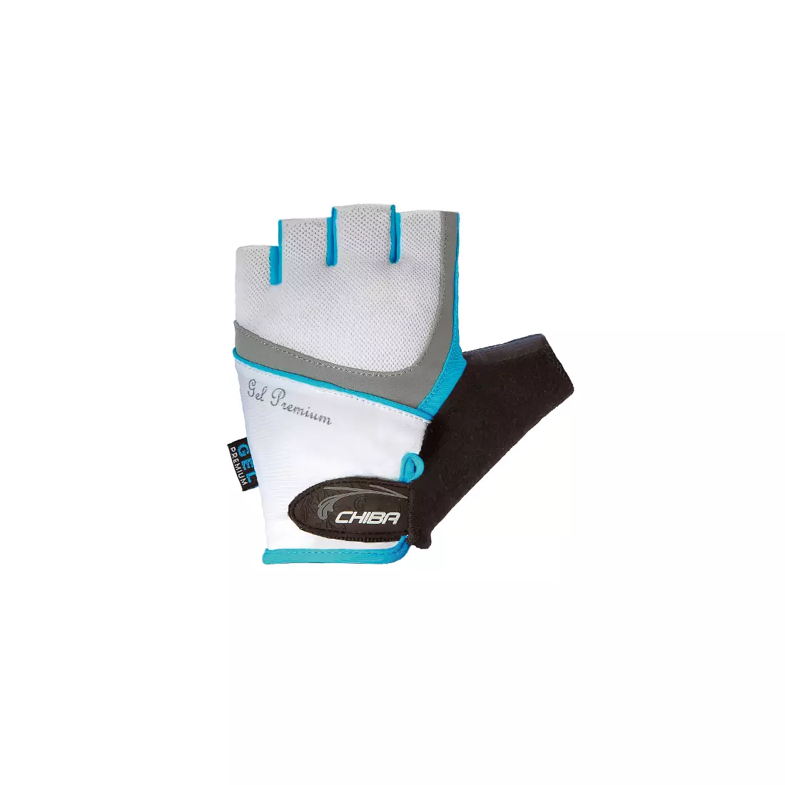 CHIBA LADY GEL women's cycling gloves, white and turquoise