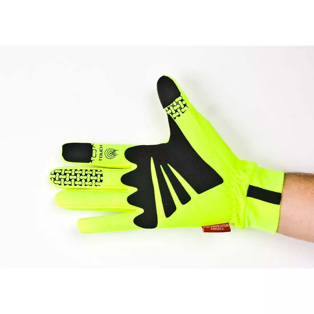 CHIBA waterproof cycling gloves THERMOFLEECE WATERPRO fluo