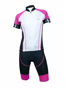 DEKO ASPIDE women's cycling set: jersey + shorts, suspender, black-pink