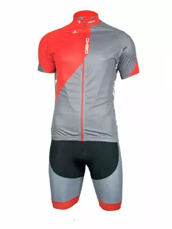 DEKO CHARCOAL - men's cycling set: shorts + jersey, black, gray and red