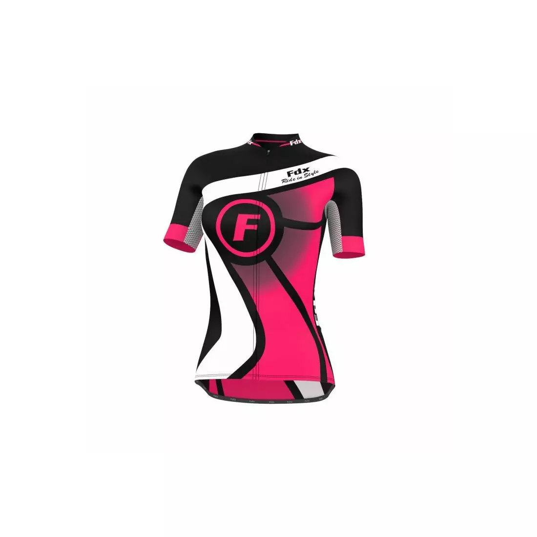 FDX 1020 women's cycling jersey, black and pink