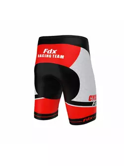 FDX 1070 men's bibless cycling shorts, black and red