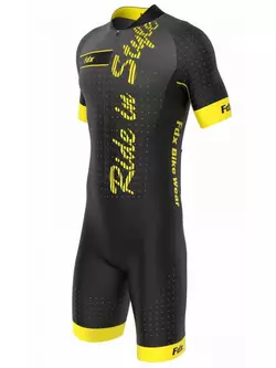 FDX 1290 one-piece cycling suit black and yellow