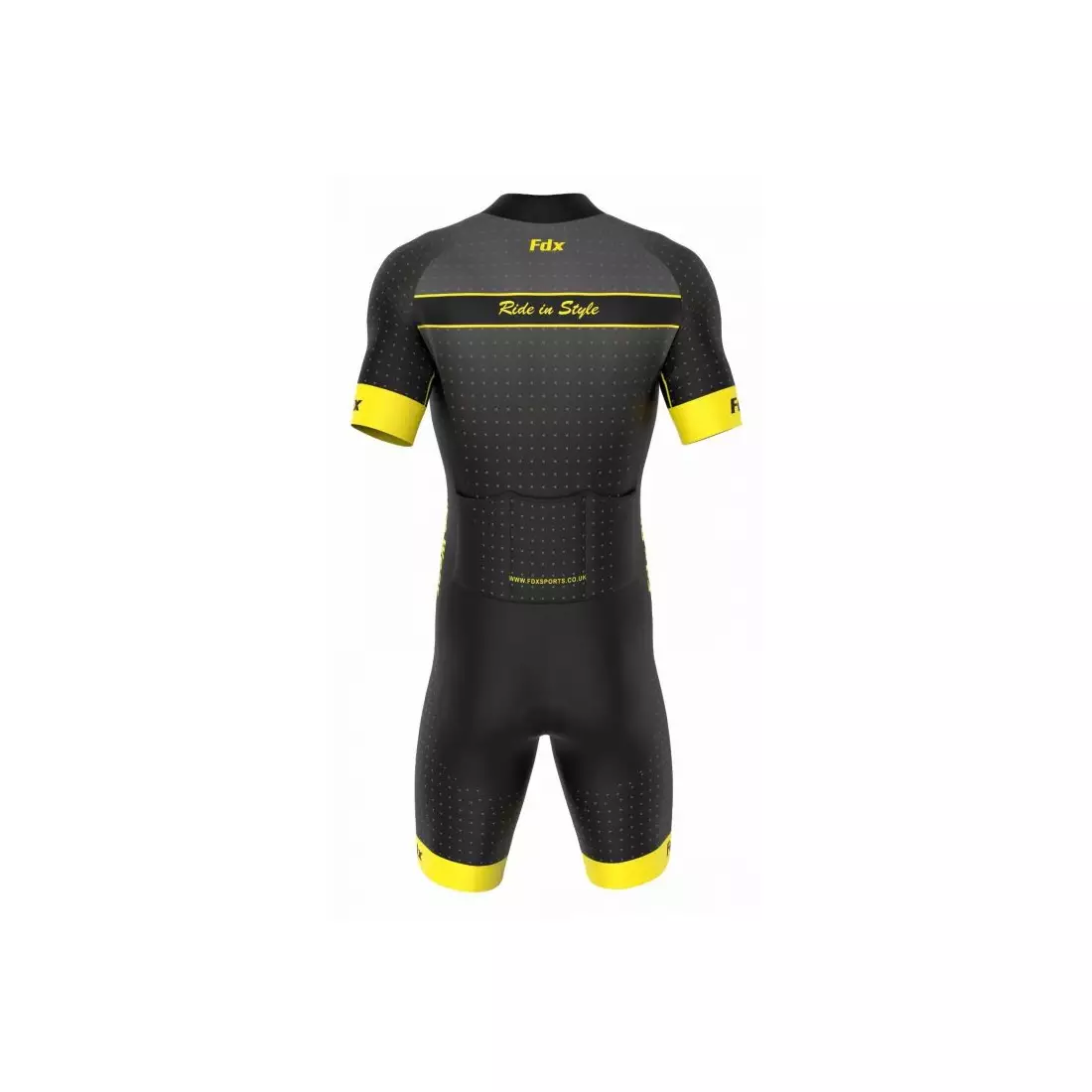 FDX 1290 one-piece cycling suit black and yellow