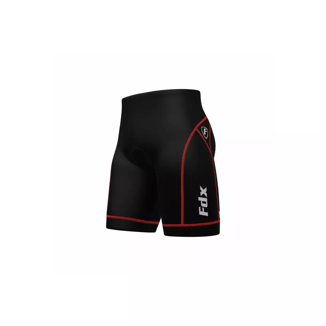FDX 990 men's bibless cycling shorts, black and red