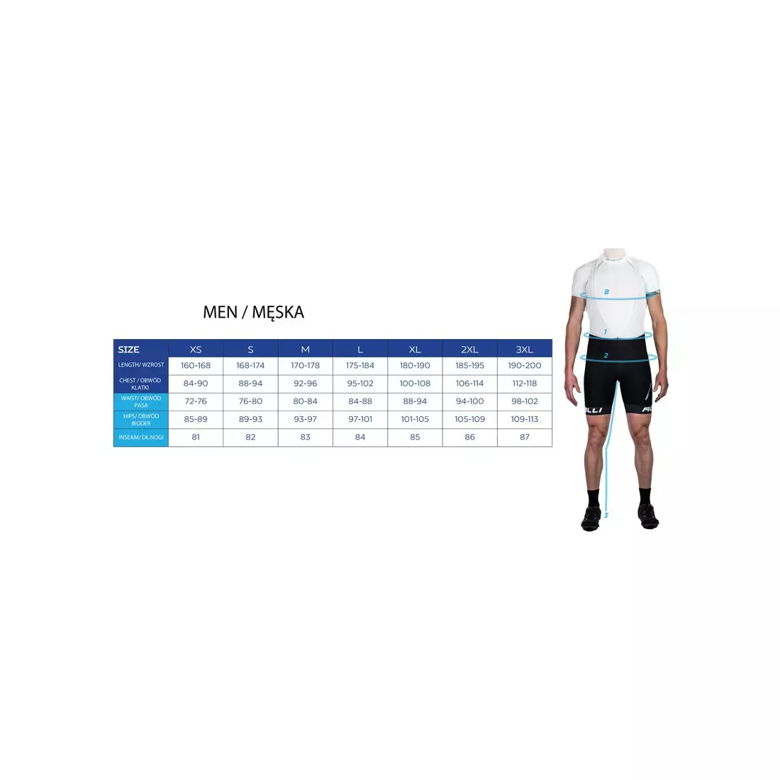 ROGELLI PORRENA 2.0 men's cycling shorts, harness, blue