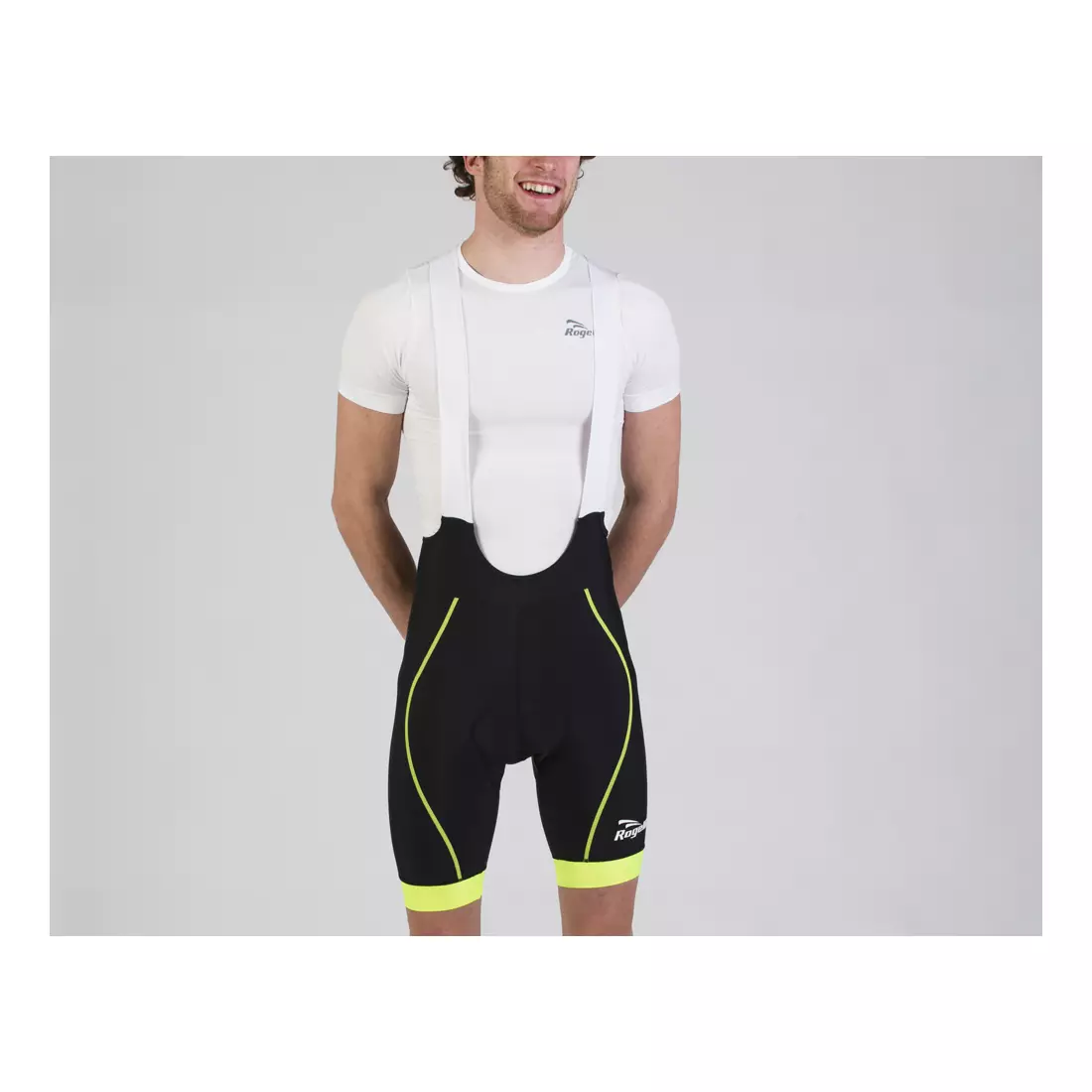 ROGELLI PORRENA 2.0 men's cycling shorts, harness, fluor