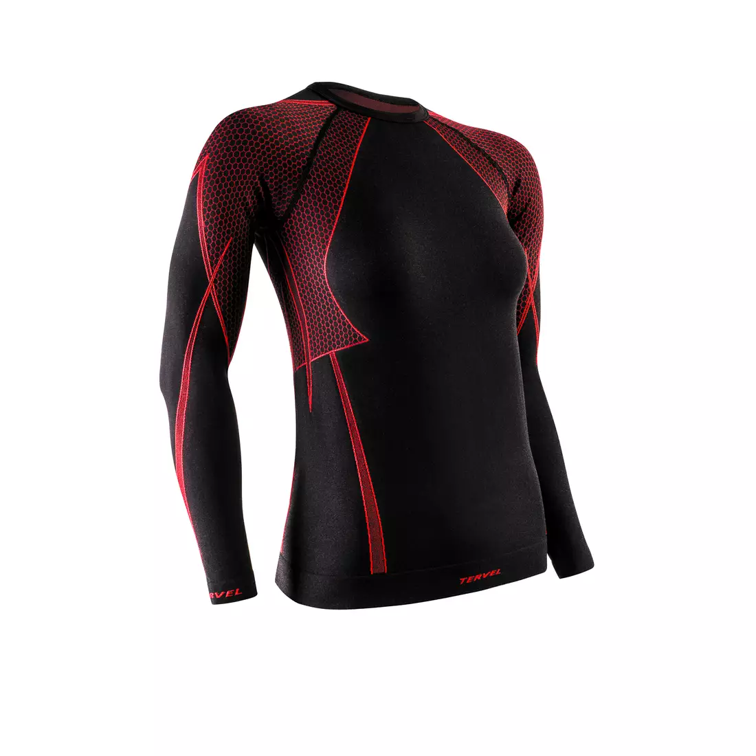TERVEL - OPTILINE OPT2007 - women's thermoactive T-shirt D/R - black and red