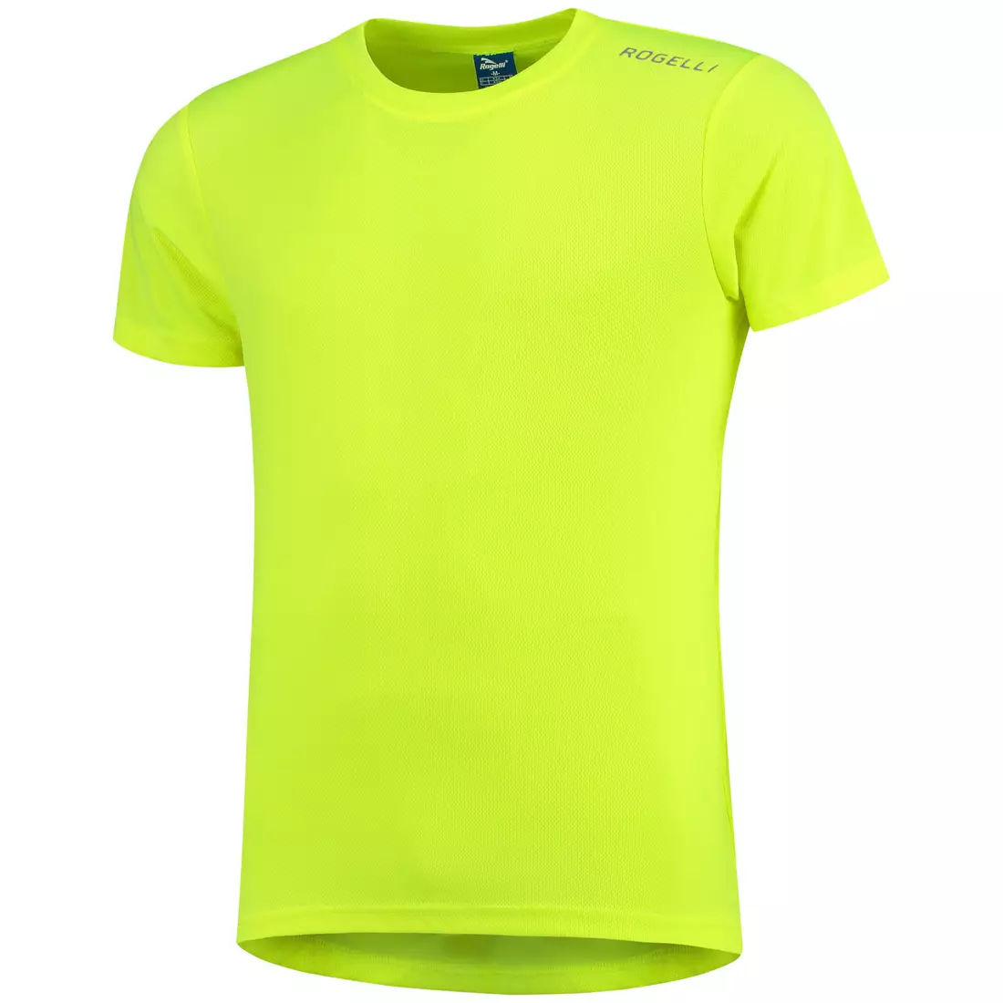ROGELLI RUN PROMOTION men's sports shirt with short sleeves, fluorine-yellow