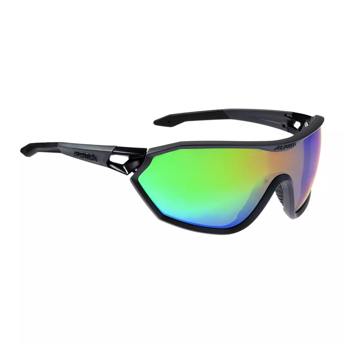 ALPINA S-WAY VLM+ photochromic glasses CM A8585229, coal matt-black, glass: VLM+ photochromic glasses black S1-S4