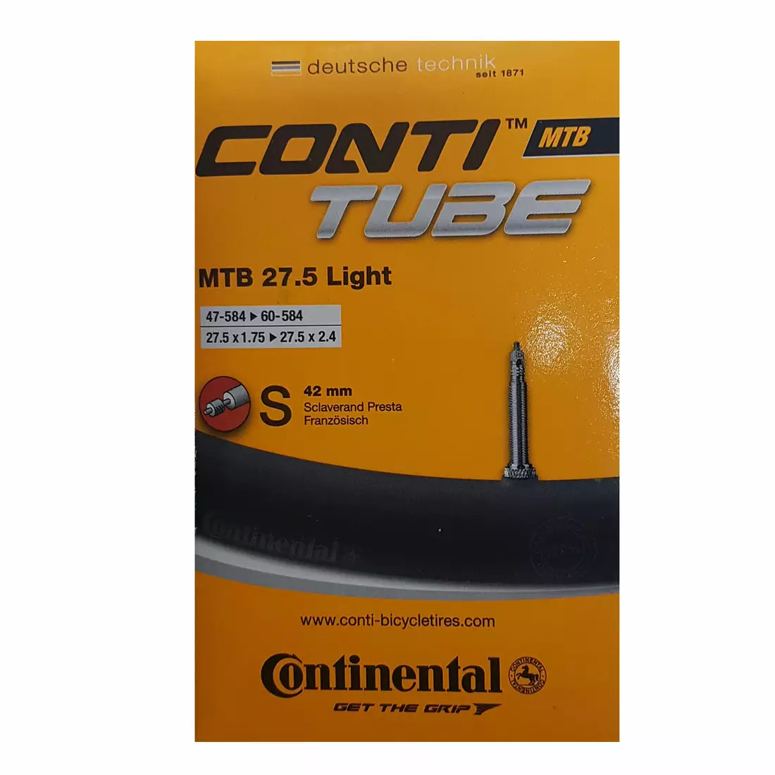 CONTINENTAL SS18 bicycle tube MTB 27,5 Light presta 42mm 47-584/62-584 27,5x1,75-27,5x2,4