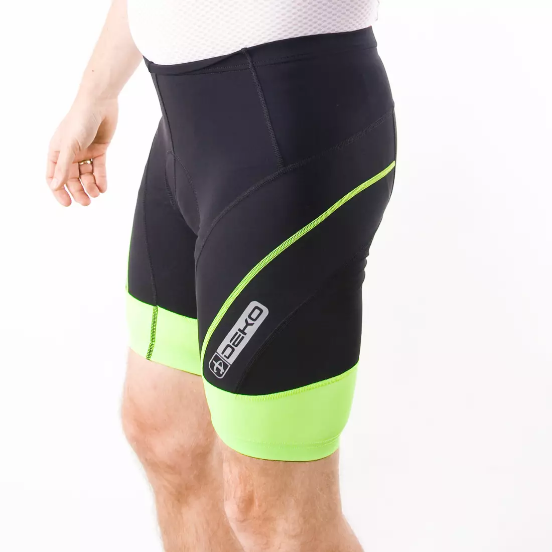 DEKO CLASSIC men's cycling shorts, black-fluo-yellow