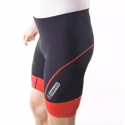 DEKO CLASSIC men's cycling shorts, black-red