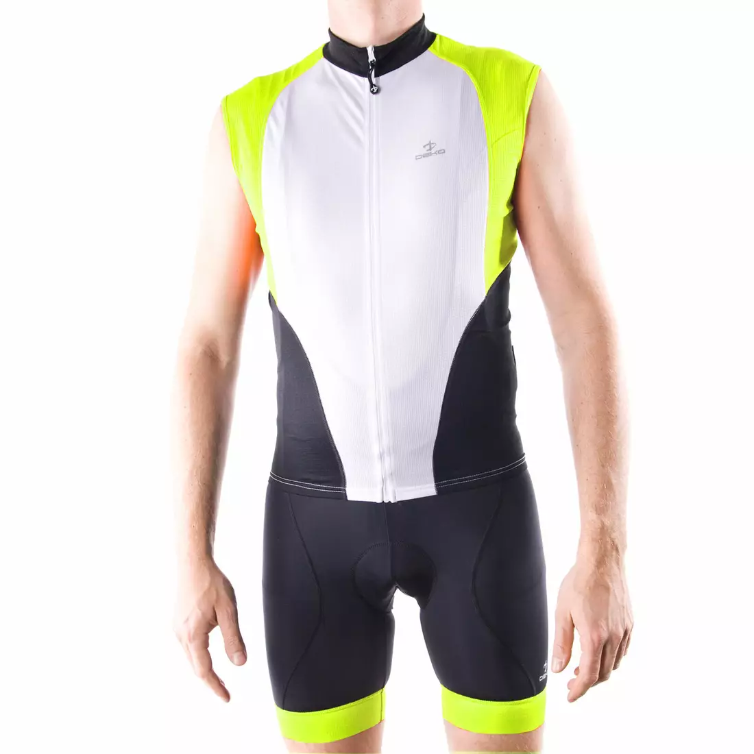 DEKO HAITI II men's sleeveless cycling jersey, white-fluorine