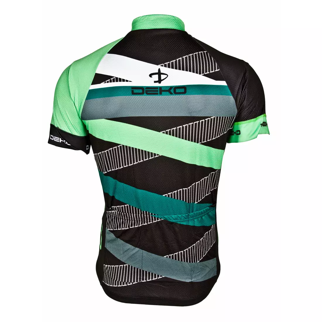 DEKO STRIP black and green cycling jersey