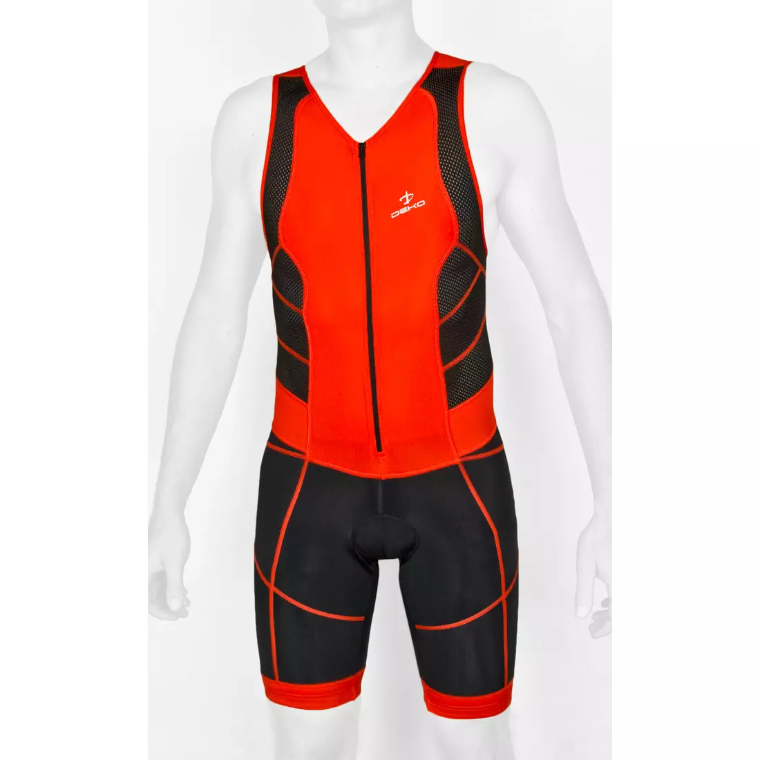 DEKO TRST-203 men's triathlon suit black and red