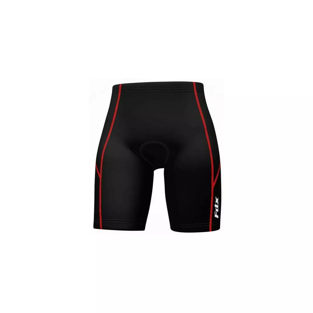 FDX 1600 men's cycling shorts, black - red seam