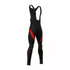 FDX 1820 black and red insulated cycling trousers with braces