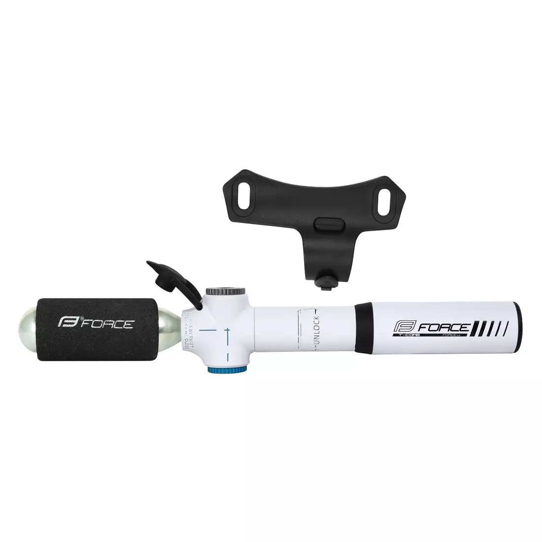 FORCE 751085 T-COMB CO2 bicycle pump white