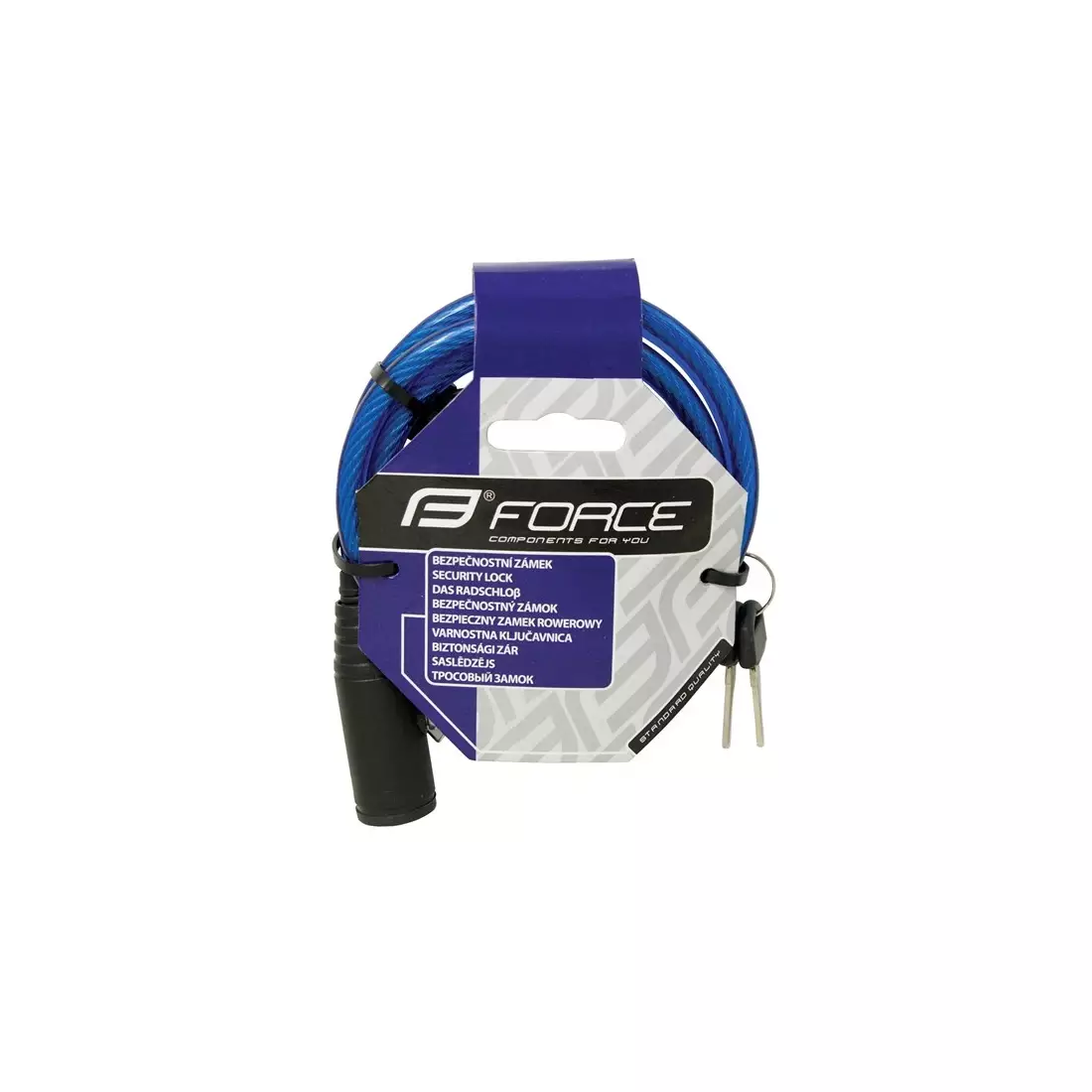 FORCE ECO blue bicycle lock 120cm/8mm 49118