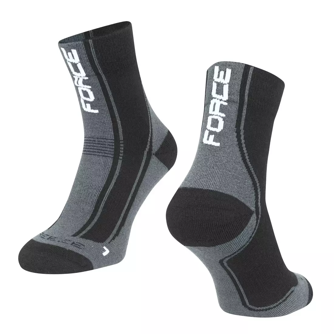 FORCE FREEZE winter cycling socks, black-gray-white
