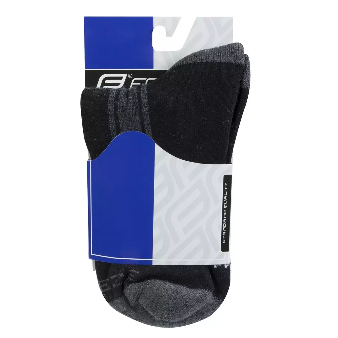 FORCE FREEZE winter cycling socks, gray, black and white