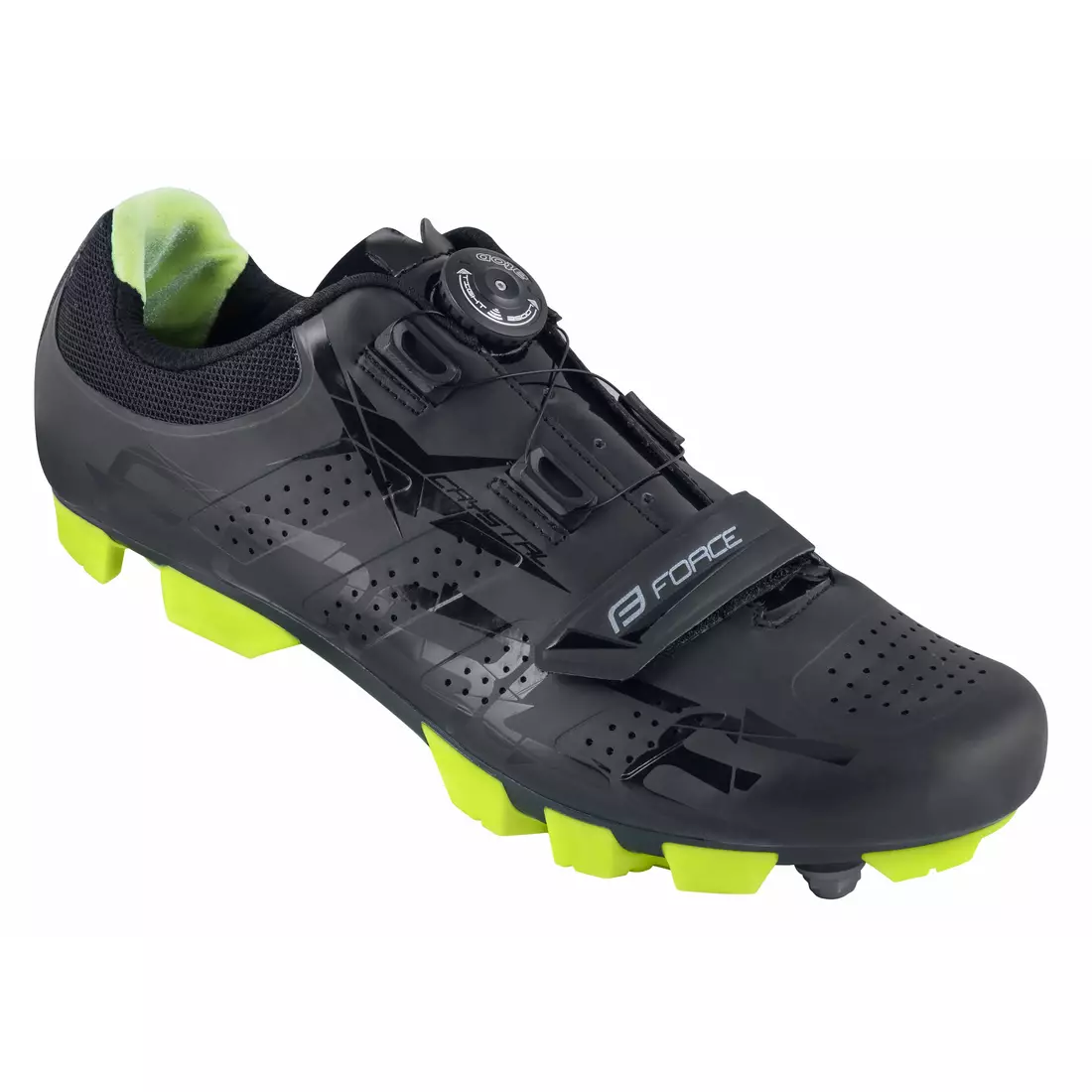 FORCE MTB CRYSTAL bicycle shoes, black-fluor
