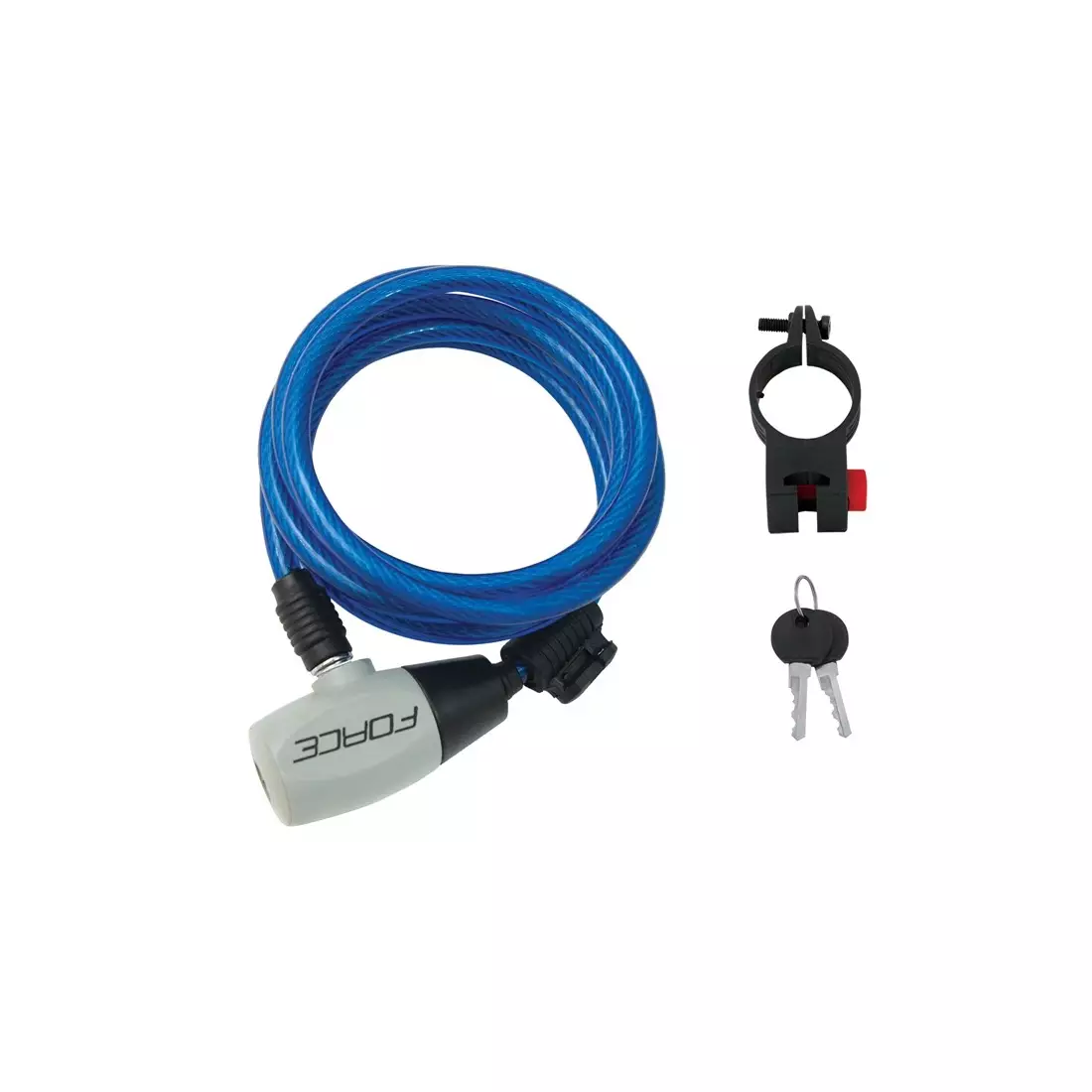 FORCE RON bicycle lock blue 185cm/8mm 49129