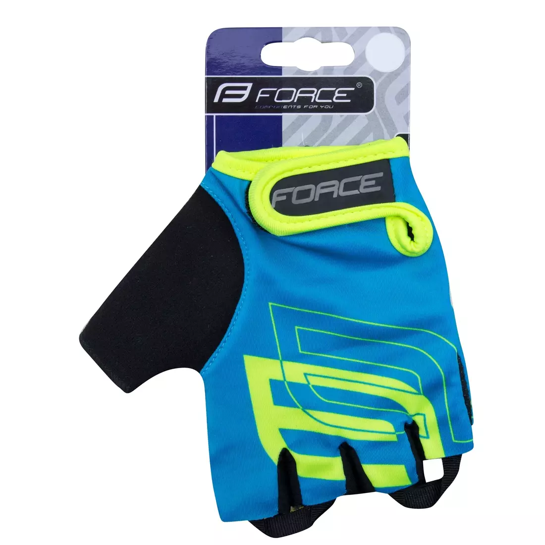 FORCE SPORT bicycle gloves fluo blue 905576