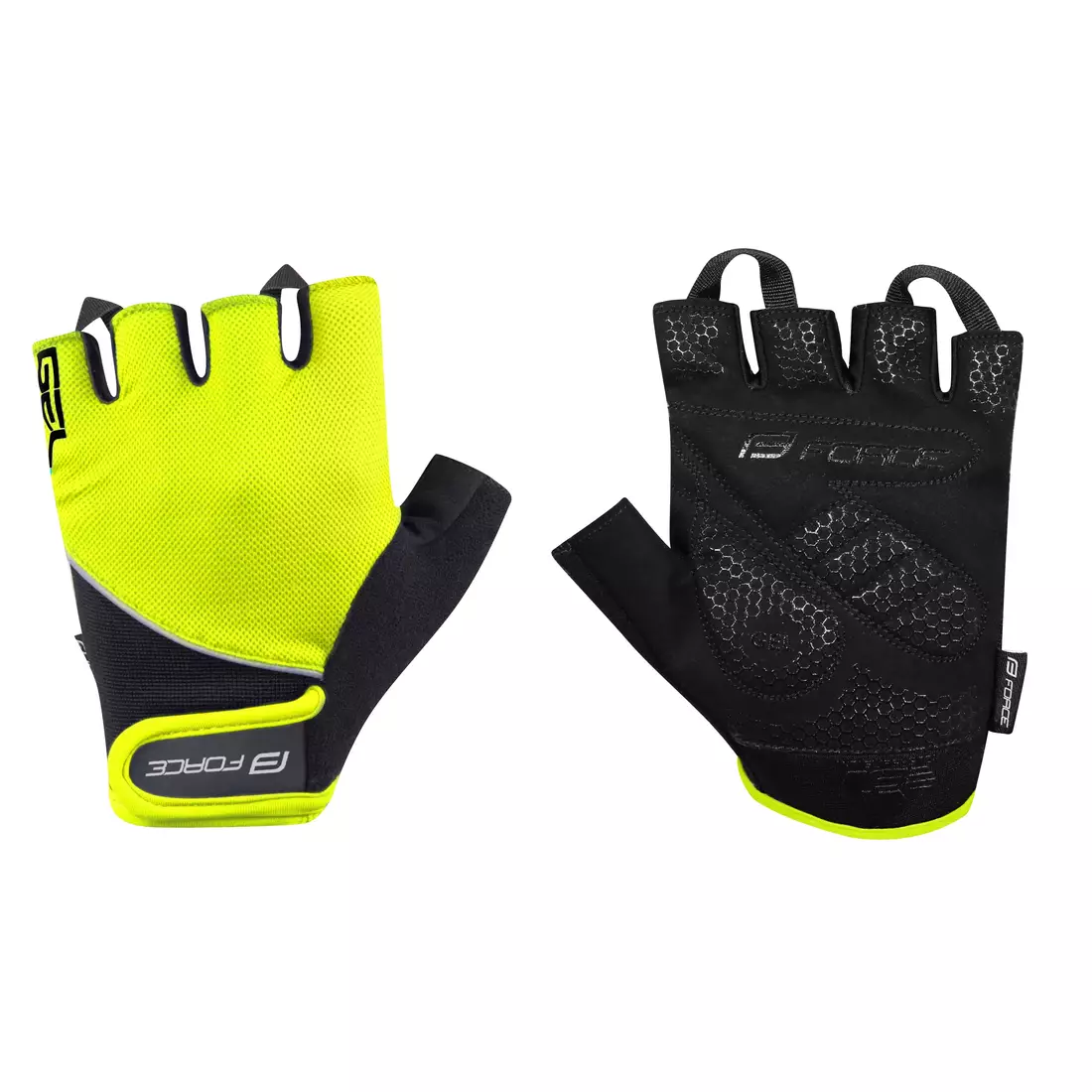 FORCE men's cycling gloves GEL fluor 905484 