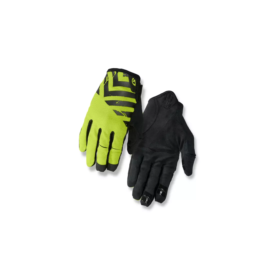GIRO DND bicycle gloves, black-fluorine yellow
