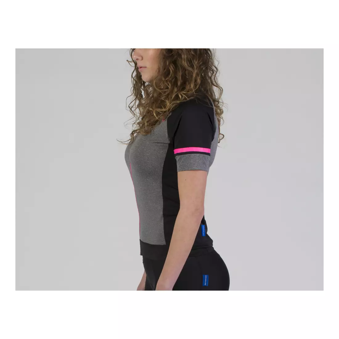 ROGELLI CARLYN 2.0 women's cycling jersey, black-gray-pink 010.107