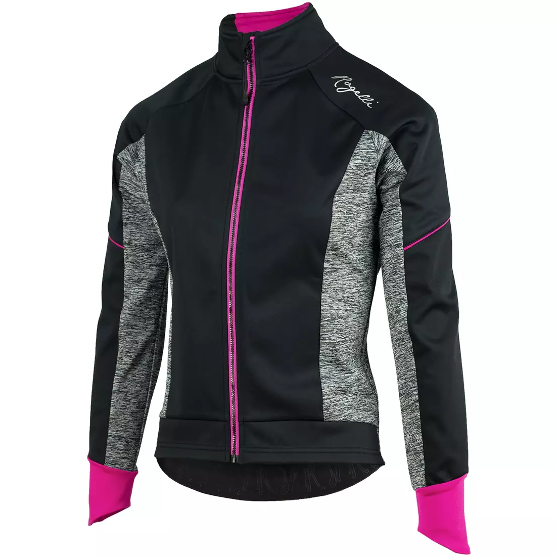 ROGELLI CARLYN 2.0 women's winter cycling jacket, black-gray-pink