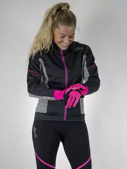 ROGELLI CARLYN 2.0 women's winter cycling jacket, black-gray-pink