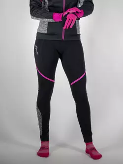 ROGELLI CAROU 2.0 women's insulated cycling trousers, suspender, black-pink-gray