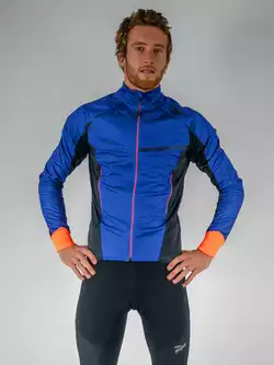 ROGELLI CONTENTO Light winter cycling jacket, softshell, fluorine blue