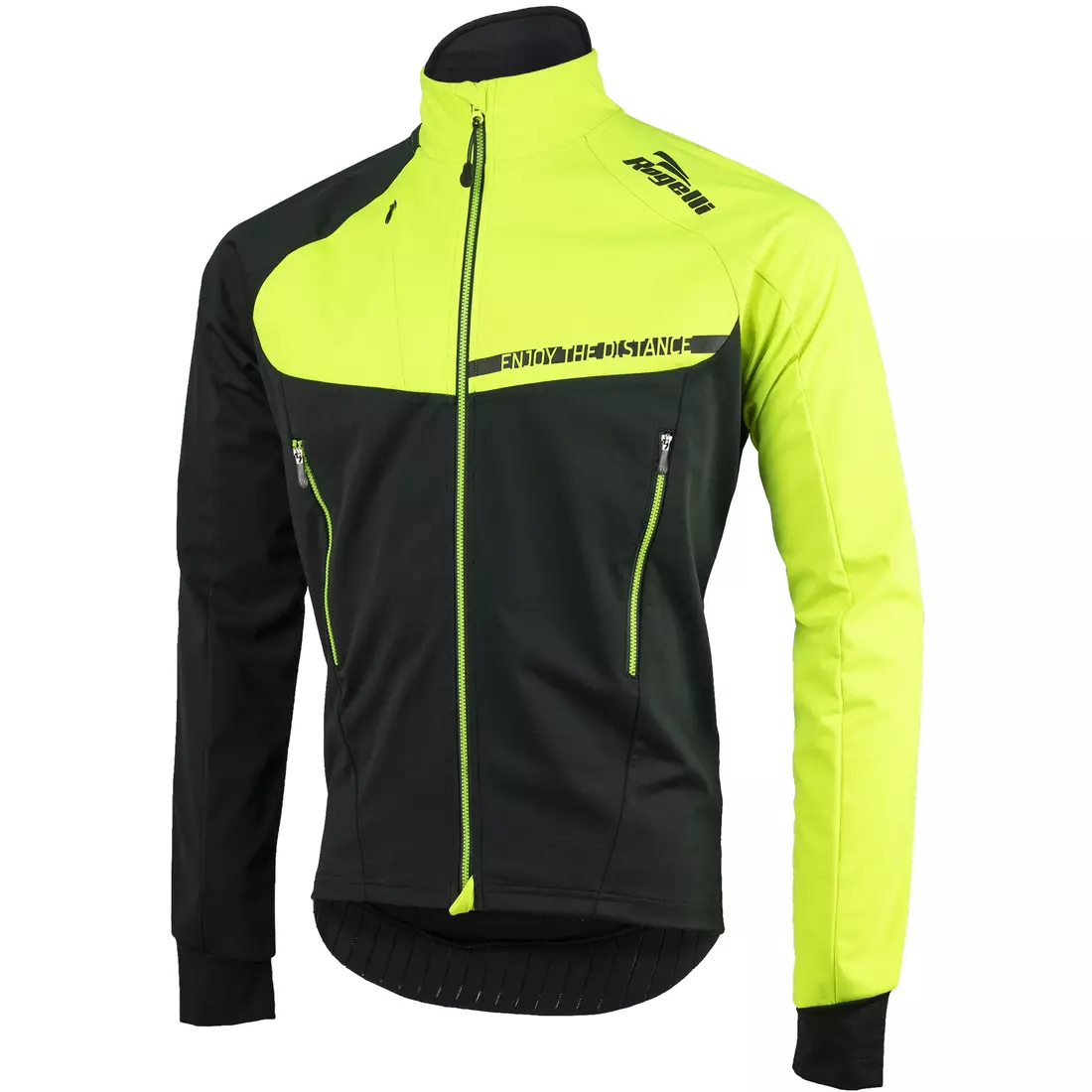 ROGELLI CONTENTO light winter cycling jacket, softshell, fluor yellow