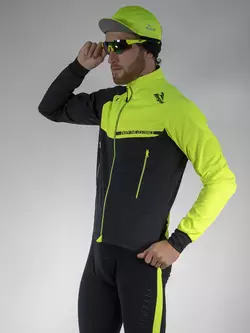 ROGELLI CONTENTO light winter cycling jacket, softshell, fluor yellow