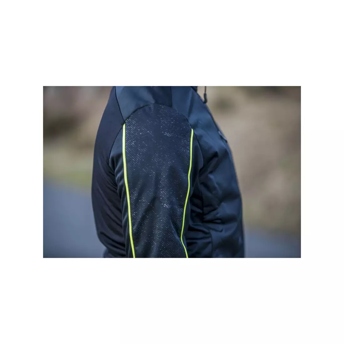 ROGELLI RENON 3.0 winter cycling jacket, softshell, reflective, black-fluor