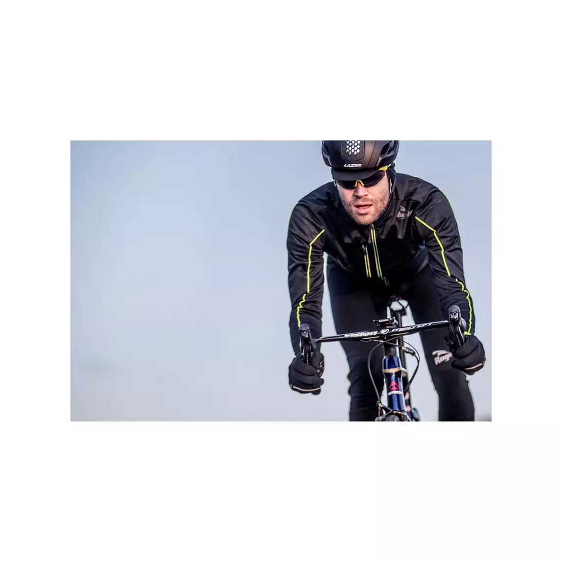 ROGELLI RENON 3.0 winter cycling jacket, softshell, reflective, black-fluor