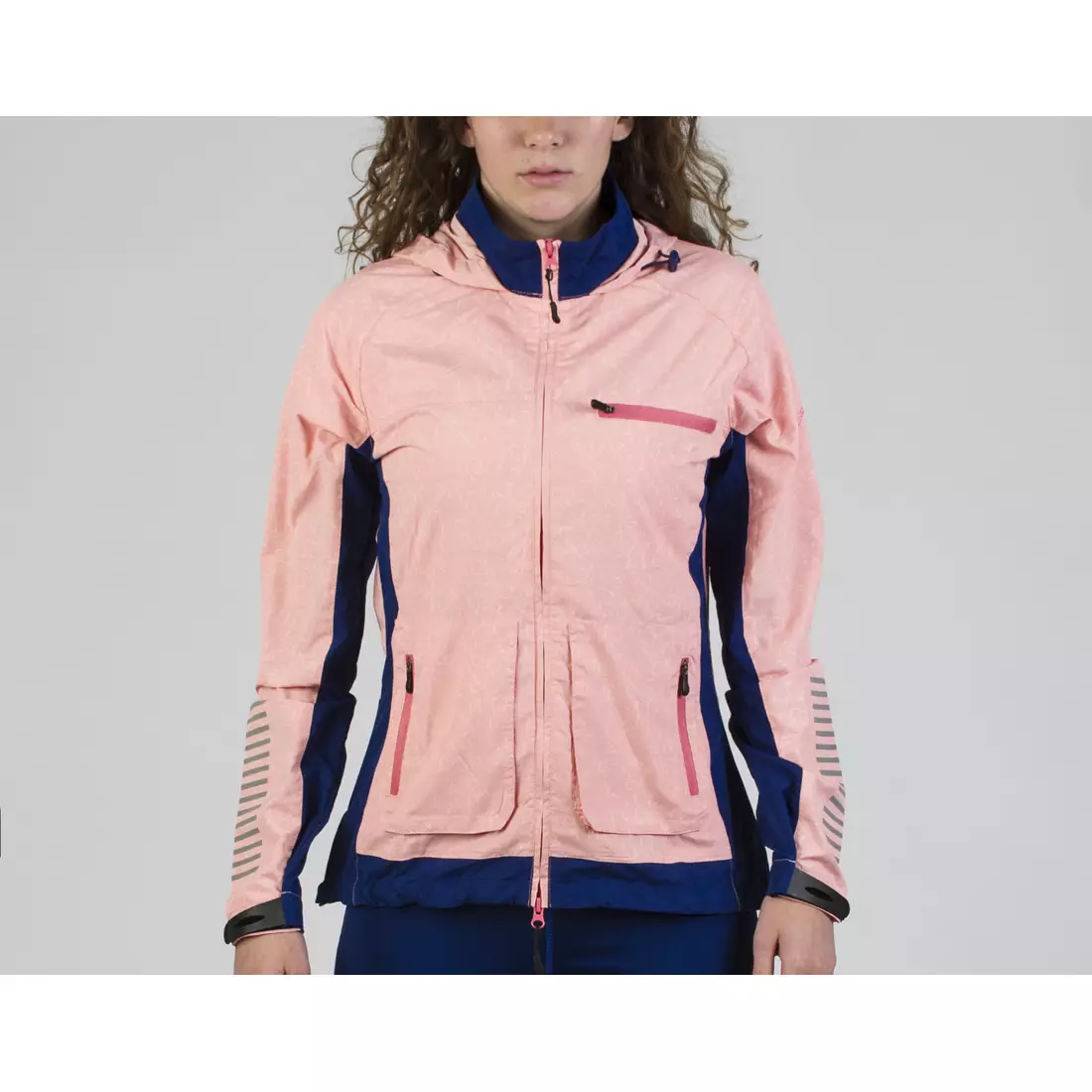 ROGELLI RUN DESIRE 840.865 - women's lightweight running windbreaker jacket, pink-coral