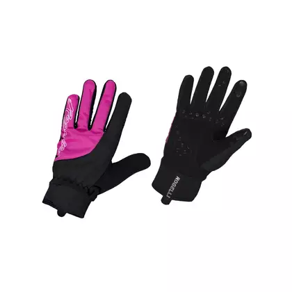 ROGELLI STORM women's winter cycling gloves, softshell, black-pink