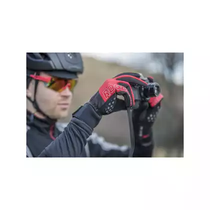 ROGELLI STORM winter cycling gloves, softshell, red