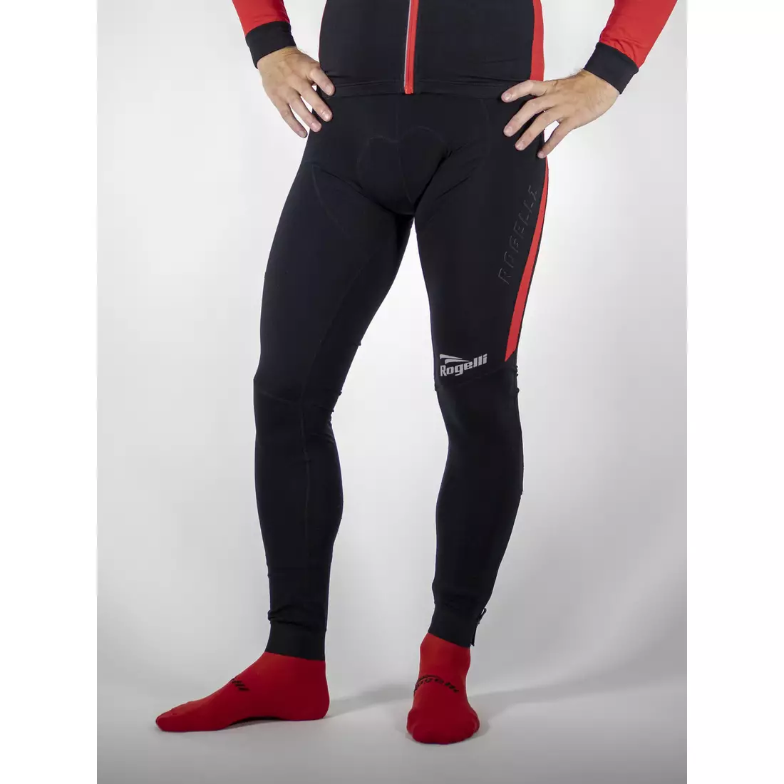ROGELLI TRAVO 3.0 insulated cycling pants, suspender, black-red