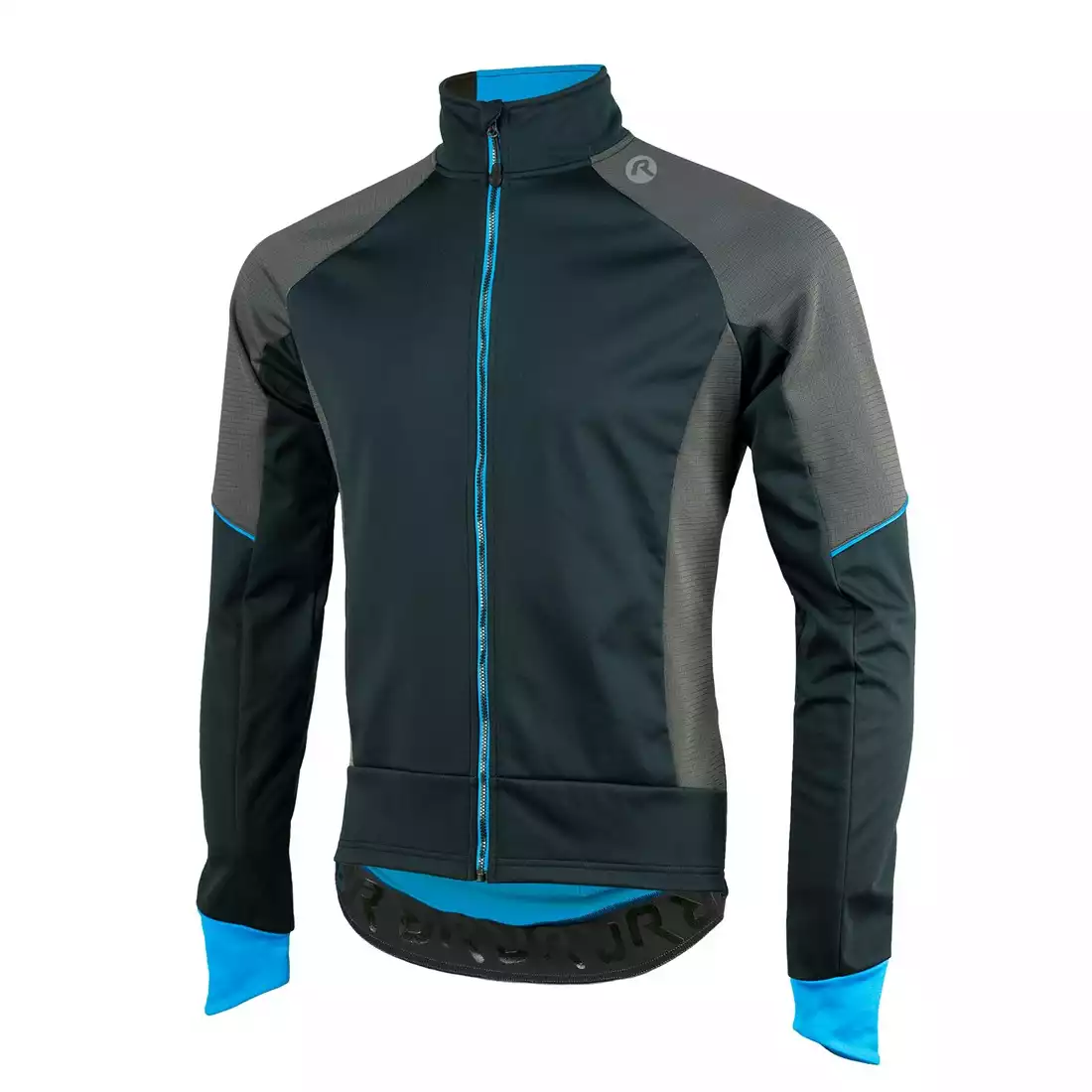 ROGELLI winter cycling jacket TRANI 4.0 softshell, black-gray-blue