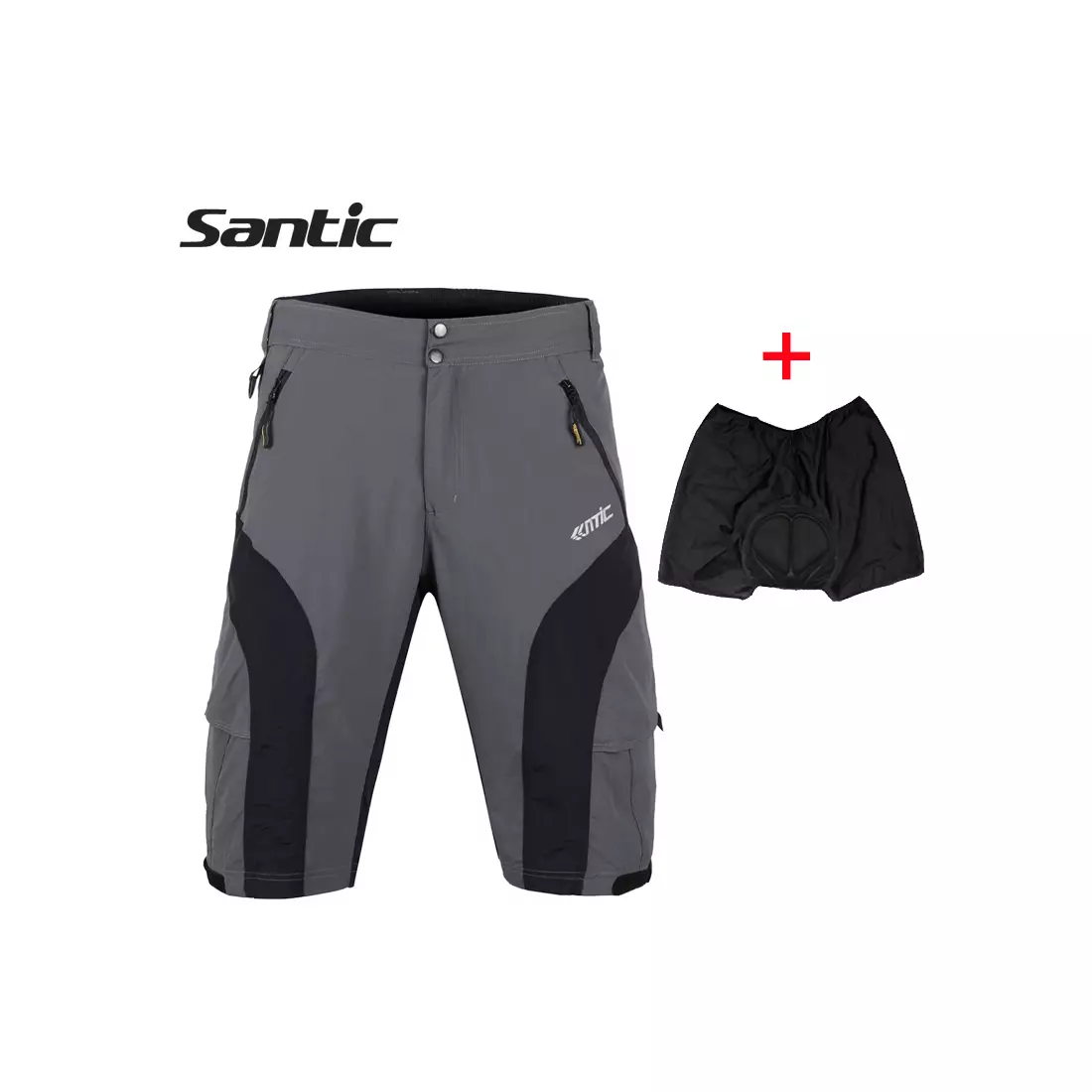 SANTIC men's cycling shorts black and gray