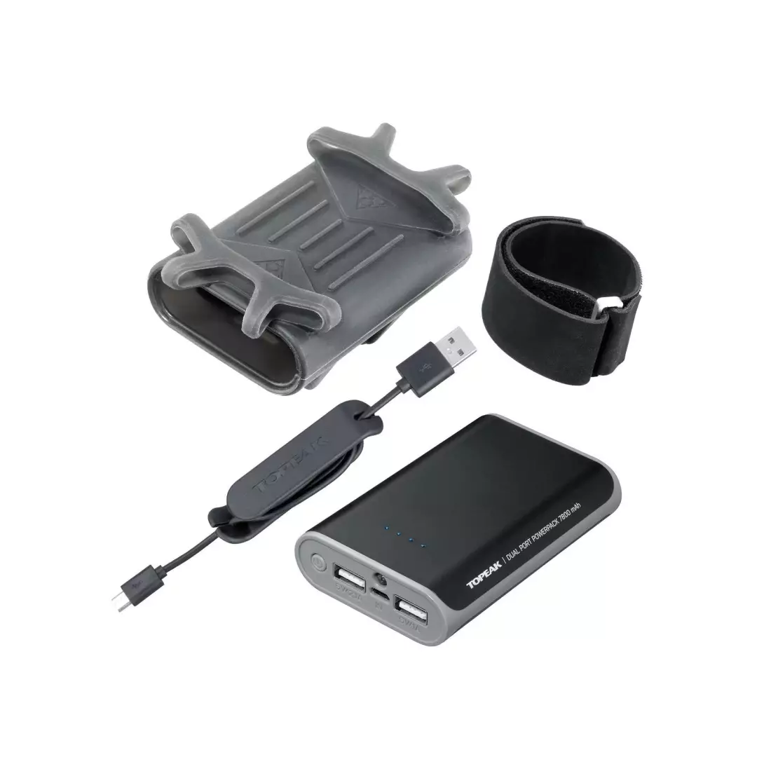 TOPEAK SMARTPHONE BATTERY HOLDER W/POWERPACK 7800 mAh, (battery with phone holder 2 x USB) T-TSPH-1