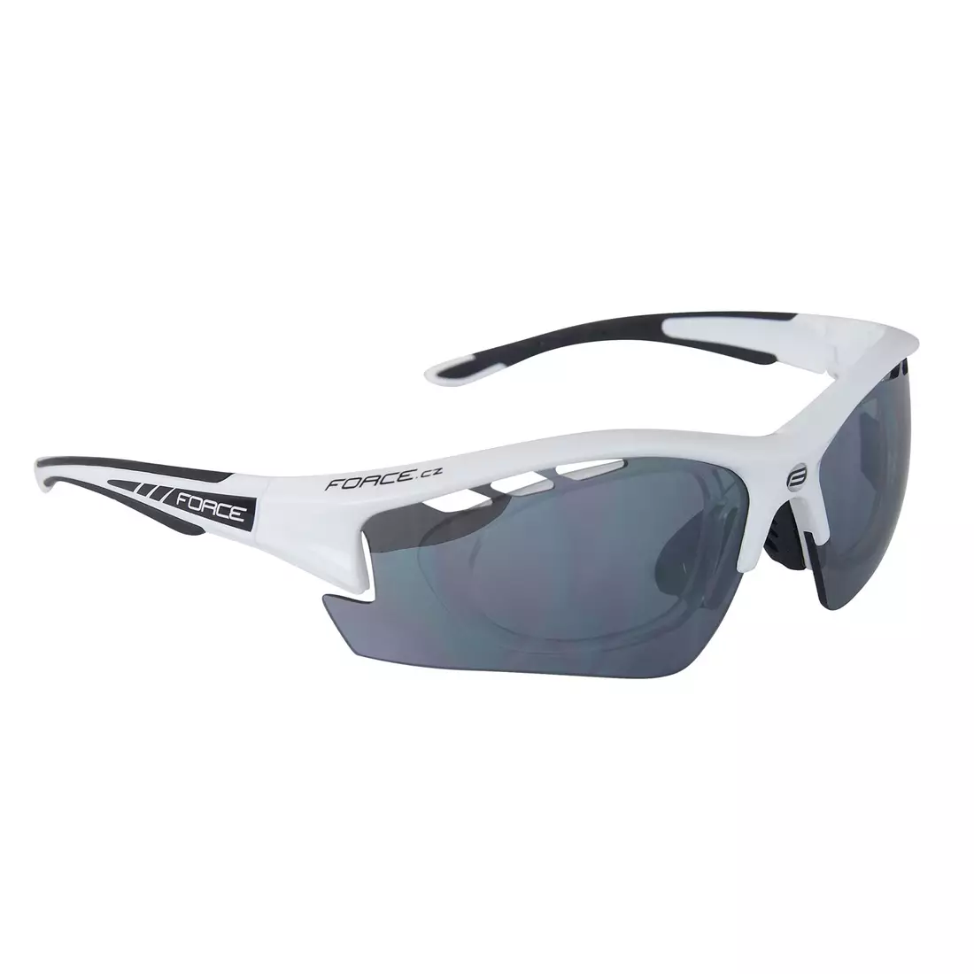 9092225 FORCE RIDE PRO glasses with replaceable lenses + correction white