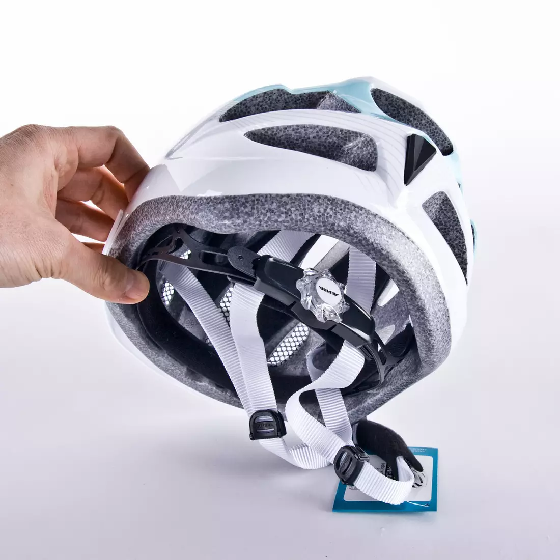 ALPINA bicycle helmet MTB 17, white and light blue